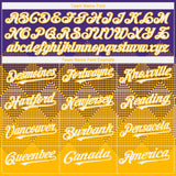 Custom Purple White-Gold 3D Gradient Square Shape Authentic Baseball Jersey