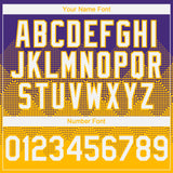 Custom Purple White-Gold 3D Gradient Square Shape Authentic Baseball Jersey