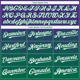 Custom Purple White-Kelly Green 3D Gradient Square Shape Authentic Baseball Jersey