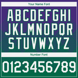 Custom Purple White-Kelly Green 3D Gradient Square Shape Authentic Baseball Jersey