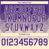 Custom Purple Cream 3D Gradient Square Shape Authentic Baseball Jersey