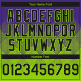 Custom Purple Black-Neon Green 3D Gradient Square Shape Authentic Baseball Jersey