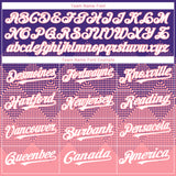 Custom Purple White-Medium Pink 3D Gradient Square Shape Authentic Baseball Jersey