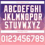 Custom Purple White-Medium Pink 3D Gradient Square Shape Authentic Baseball Jersey