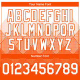 Custom White Orange 3D Gradient Square Shape Authentic Baseball Jersey