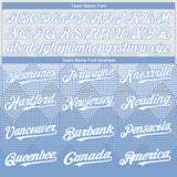 Custom White Light Blue 3D Gradient Square Shape Authentic Baseball Jersey