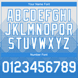 Custom White Electric Blue 3D Gradient Square Shape Authentic Baseball Jersey