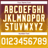 Custom Burgundy White-Gold 3D Gradient Square Shape Authentic Baseball Jersey