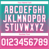 Custom Aqua White-Pink 3D Gradient Square Shape Authentic Baseball Jersey