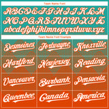 Custom Aqua White-Orange 3D Gradient Square Shape Authentic Baseball Jersey