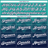 Custom Aqua White-Navy 3D Gradient Square Shape Authentic Baseball Jersey