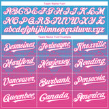 Custom Sky Blue White-Pink 3D Gradient Square Shape Authentic Baseball Jersey