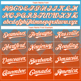 Custom Sky Blue White-Orange 3D Gradient Square Shape Authentic Baseball Jersey