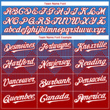 Custom Electric Blue White-Red 3D Gradient Square Shape Authentic Baseball Jersey