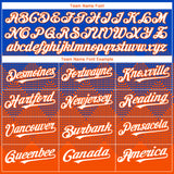 Custom Thunder Blue White-Orange 3D Gradient Square Shape Authentic Baseball Jersey