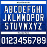 Custom Thunder Blue White-Navy 3D Gradient Square Shape Authentic Baseball Jersey