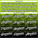 Custom Neon Green White-Black 3D Gradient Square Shape Authentic Baseball Jersey