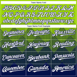 Custom Neon Green White-Navy 3D Gradient Square Shape Authentic Baseball Jersey