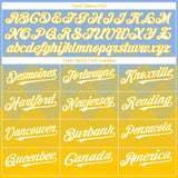 Custom Light Blue White-Yellow 3D Gradient Square Shape Authentic Baseball Jersey
