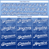 Custom Light Blue White-Royal 3D Gradient Square Shape Authentic Baseball Jersey