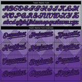 Custom Gray Purple-Black 3D Gradient Square Shape Authentic Baseball Jersey