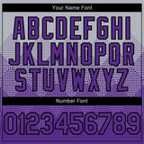 Custom Gray Purple-Black 3D Gradient Square Shape Authentic Baseball Jersey