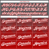 Custom Steel Gray White-Red 3D Gradient Square Shape Authentic Baseball Jersey