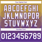 Custom Old Gold White-Purple 3D Gradient Square Shape Authentic Baseball Jersey