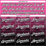 Custom Pink White-Black 3D Gradient Square Shape Authentic Baseball Jersey