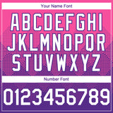 Custom Pink White-Purple 3D Gradient Square Shape Authentic Baseball Jersey