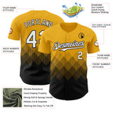 Custom Gold White-Black 3D Gradient Square Shape Authentic Baseball Jersey