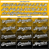 Custom Gold White-Black 3D Gradient Square Shape Authentic Baseball Jersey