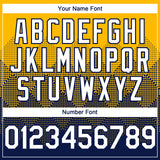 Custom Gold White-Navy 3D Gradient Square Shape Authentic Baseball Jersey