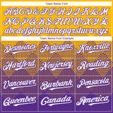 Custom Gold White-Purple 3D Gradient Square Shape Authentic Baseball Jersey