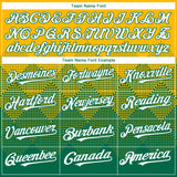 Custom Gold White-Kelly Green 3D Gradient Square Shape Authentic Baseball Jersey