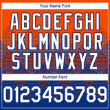 Custom Orange White-Royal 3D Gradient Square Shape Authentic Baseball Jersey