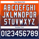 Custom Orange White-Navy 3D Gradient Square Shape Authentic Baseball Jersey