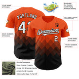 Custom Orange White-Black 3D Gradient Square Shape Authentic Baseball Jersey