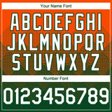 Custom Orange White-Green 3D Gradient Square Shape Authentic Baseball Jersey
