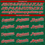 Custom Kelly Green Red Green-White 3D Mexico Authentic Baseball Jersey