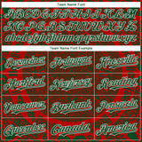 Custom Red Green-White 3D Mexico Authentic Baseball Jersey