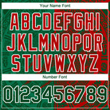 Custom Red Green Kelly Green-White 3D Mexico Scratch Authentic Baseball Jersey