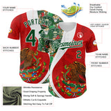 Custom Red Green-White 3D Mexico Authentic Baseball Jersey