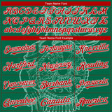 Custom Kelly Green Red-White 3D Mexico Mexican Flag Authentic Baseball Jersey