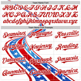 Custom White Thunder Blue-Red 3D Patriotic American Flag Authentic Baseball Jersey