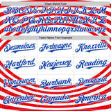Custom White Thunder Blue-Red 3D Patriotic American Flag Authentic Baseball Jersey
