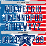 Custom White US Navy Blue-Red 3D Patriotic American Flag Authentic Baseball Jersey