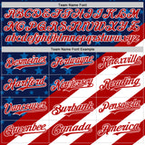 Custom Navy Red-White 3D Patriotic American Flag Authentic Baseball Jersey