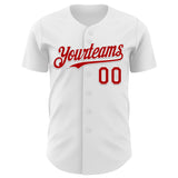 Custom White Red 3D Native American Skull Authentic Baseball Jersey