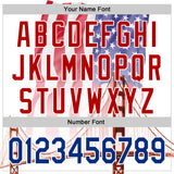 Custom White Royal-Red 3D Patriotic American Flag And Golden Gate Bridge Authentic Baseball Jersey
